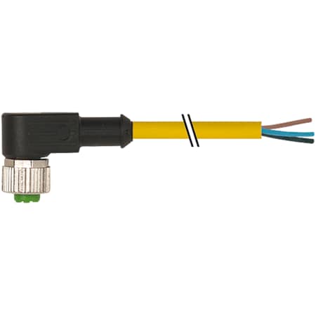 Murrelektronik M12 female 90 Degree with cable, PVC 3x0.34 ye UL/CSA 10m 7000-12321-0131000